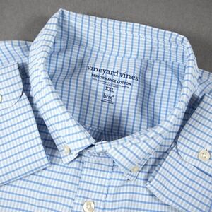 Vineyard Vines Performance Brrr Gingham Lightweight Button Down Shirt XXL Blue